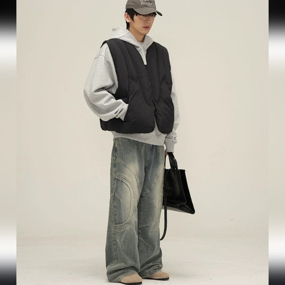 RealTakai RT No. 10806 DECONSTRUCTED DENIM STRAIGHT JEANS L